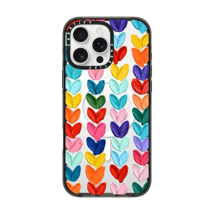 transparente polka daub herzen mit magsafe