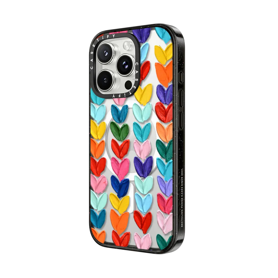 transparente polka daub herzen mit magsafe